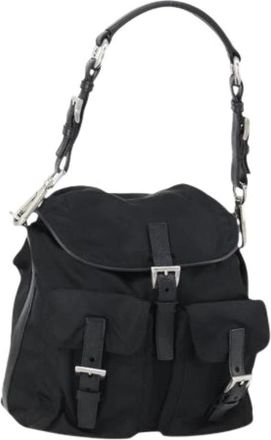 Prada Pre-owned Nylon Bucket Bag - Dames - Vintage Tas - Zwart - ONE Size - Nylon - Vintage