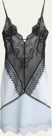 Tom Ford Backless Lace & Leather Mesh Mini Dress