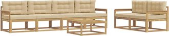 vidaXL Conjunto De Sof&aacute;s De Exterior 6 Uds. Y Beige Vidaxl