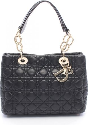 Dior Black Leather Handbag Tote Bag (Pre-Owned)