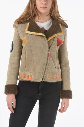 HISTORY REPEATS Embroidered Shearling Jacket History Repeats