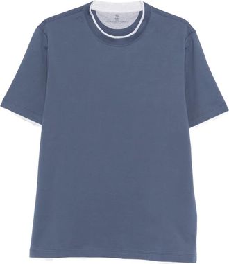 Brunello Cucinelli T-shirt met ronde hals - Blauw