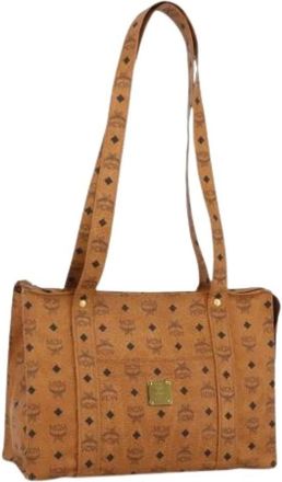 MCM Pre-owned Shoulder Bags, female, Brown, Size: ONE SIZE Pre-owned PVC Shoulder Bag