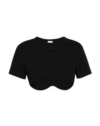 8 by YOOX UNDERWIRE S/SLEEVE CROP T-SHIRT