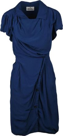 Vivienne Westwood Drunken Shirt Dress - Dames - Shirt Kleedjes - Blauw - XS - Kleedjes