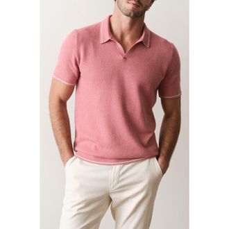 Marine Layer Liam Cotton Blend Sweater Polo in Withered Rose at Nordstrom, Size Xx-Large