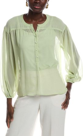 Vince Camuto Half Placket Shirred Yoke Blouse