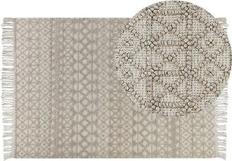 Beliani Rug ALUCRA Sand Beige 160 x 230 cm Wool