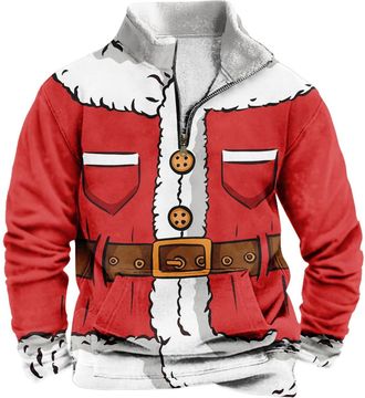 Generic Funny Christmas Jumpers for Men, Ugly Holiday Pullover with Santa, Reindeer, Snowman, and Wine Glass Prints, Trendy Christmas Jumpers for Men, Mens Ch
