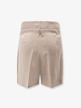 Hev&ograve; Womens Bermuda Shorts Torre Lapillo Beige Modal