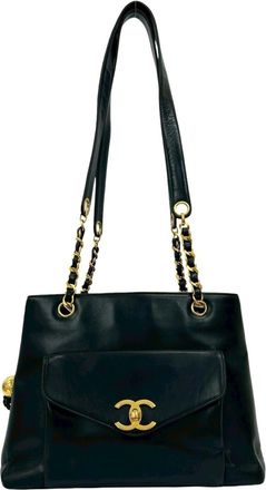 Chanel Black Leather Tote Bag (Pre-Owned)