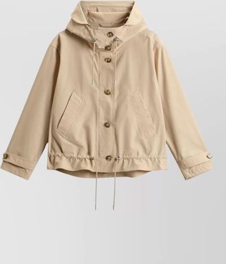 Woolrich hooded parka coat adjustable cuffs hem