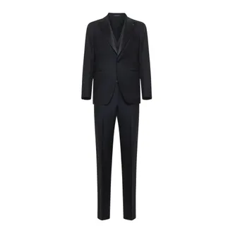 Tagliatore Single Breasted Suits, male, Blue, Size: XL Single-breasted Dinner Suit