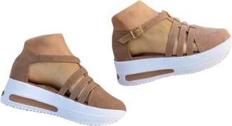 Generic Wedge Sandals for Women UK Closed Toe Shoes Wide Fit Platform Slides Fashion Gladiator Roman Sandals Soft Sole Non-Slip Summer Sports Shoes Breathable