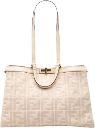 Fendi Pre-owned Tote Bags, female, Beige, Size: ONE SIZE Pre-owned Vintage Tote Bag