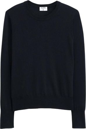 Filippa K Merino R-neck Sweater - Dames - Ronde hals truien - Zwart - M - Wol - Truien & Vesten