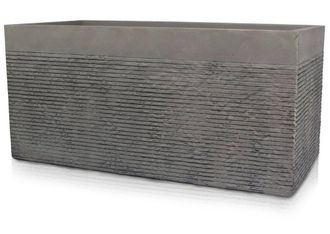 PRIMROSE L1m Extra Large Light Grey Terracotta Fibre Brick Design Trough Planter