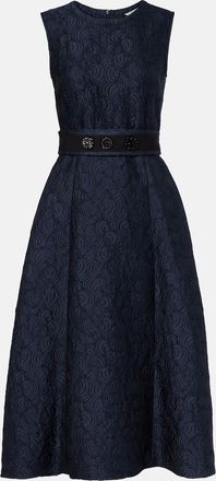 Max Mara Vestido midi de jacquard con cintur&oacute;n
