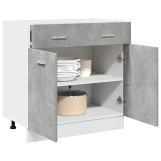 vidaXL Armadio Inferiore Cassetto lyon Grigio Cemento 80x46x81,5 - Vidaxl