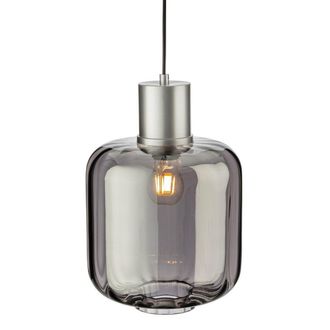 Netlighting Eton Pendant Light Aluminium with Smoked Glass in Grey