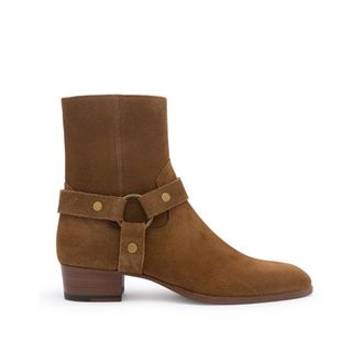 Saint Laurent Brown Calfskin Ankle Mens Boots