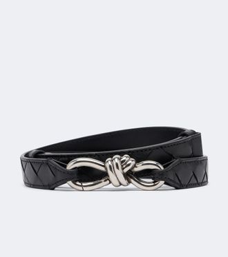 Bottega Veneta Cintura Andiamo Intrecciato in pelle