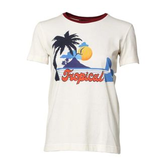 Dolce & Gabbana Print Round Neck Cotton Top