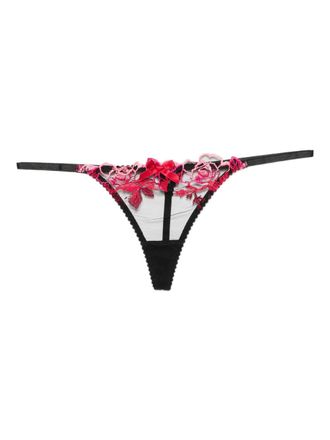 Agent Provocateur Perizoma Callypso con ricamo a fiori - Nero