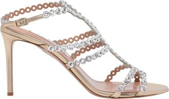 Aquazzura Mooncrush Sandalen met Hoge Hak - Dames - Sandalen met hakken - Geel - 39 EU - Leer - Schoenen