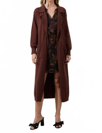 Sugarlips Longline Maxi Cardigan In Brown