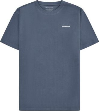 Knowledge Cotton Apparel Regenerative Organic Cotton Back Print T-Shirt T-Shirt f&uuml;r Herren | blau