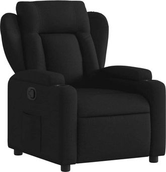 vidaXL vidaXL Poltrona reclinabile in tessuto nero