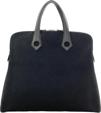 Herm&egrave;s Black Toile H Tote Bag (Pre-Owned)