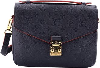 Louis Vuitton Blue Monogram Empreinte Leather Pochette Metis (Authentic Pre- Loved)