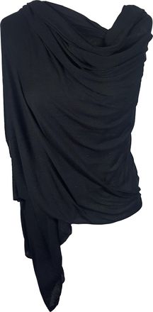 World of Shawls Ladies Jersey Scarf Wrap Stole Warm Soft Stretchy (Black)