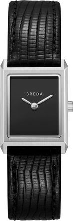 Breda Small Virgil Leather Strap Tank Watch, 20mm x 26mm in Black/silver at Nordstrom