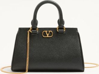 Valentino Garavani VLogo Signature Mini Bag in Grainy Calfskin Wo