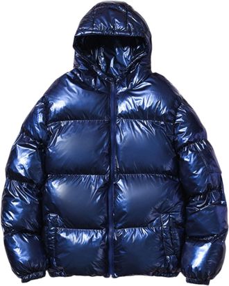 Generic Mens Glossy Puffer Jackets Mens Thick Warm Hooded Coats Full Zip Padded Puffer Outwear Plus Size Solid Color Down Coats with Pockets Lightweight Casua