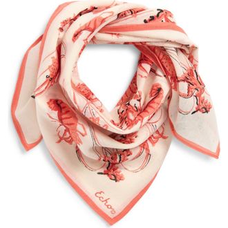 Echo Shrimp Boat Cotton Scarf in Coral at Nordstrom