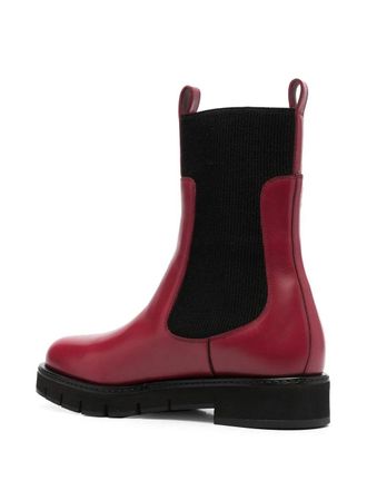 Ferragamo Ribbed Calf Leather Chelsea Boot - Red