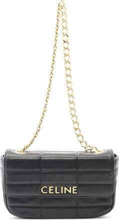 Celine Borsa a spalla in pelle di capra matelassè monocromatica con catena 2018-2025 - Nero