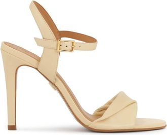 Kazar Sandalen met hak in roomkleur - Dames - Sandalen met hakken - Beige - 39 EU - Leer - Schoenen