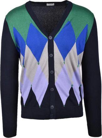 Ballantyne Cotton and Cashmere Cardigan - Blue