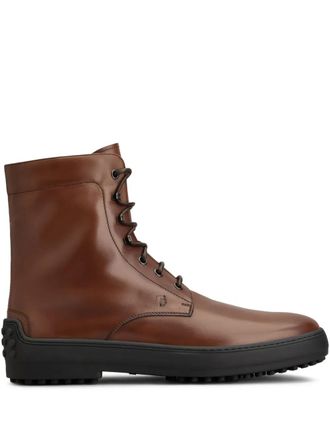 Tod's Leren combat boots - Bruin