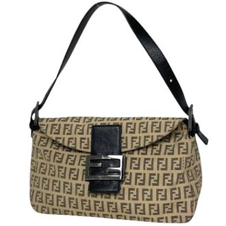 Fendi Pre-owned Vintage Schoudertas - Dames - Pre-owned - Beige - Maat: ONE Size Leer