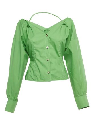 Nanushka Tami top - women - Cotton - S - Green