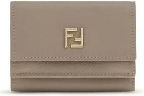Fendi FF Logo Trifold Portemonnee - Dames - Accessoires - Beige - Maat: ONE Size Leer
