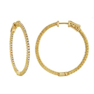 LuvMyJewelry Mericius 14K Yellow Gold Diamond HoopEarrings - 1.01 Cts at Nordstrom