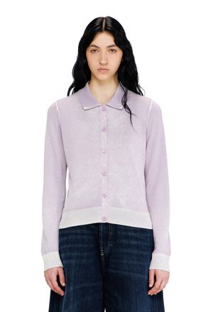 Diesel Cardigan with faded reverse print - Knitwear - Woman - Violet
