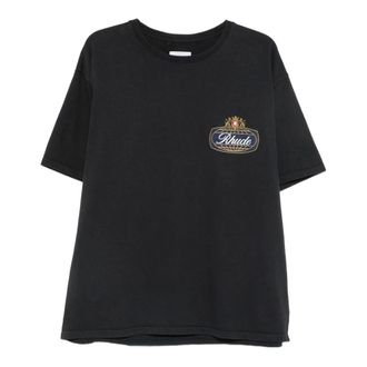 Rhude Camiseta Cuello Redondo - Tops - Hombre - Negro - XL